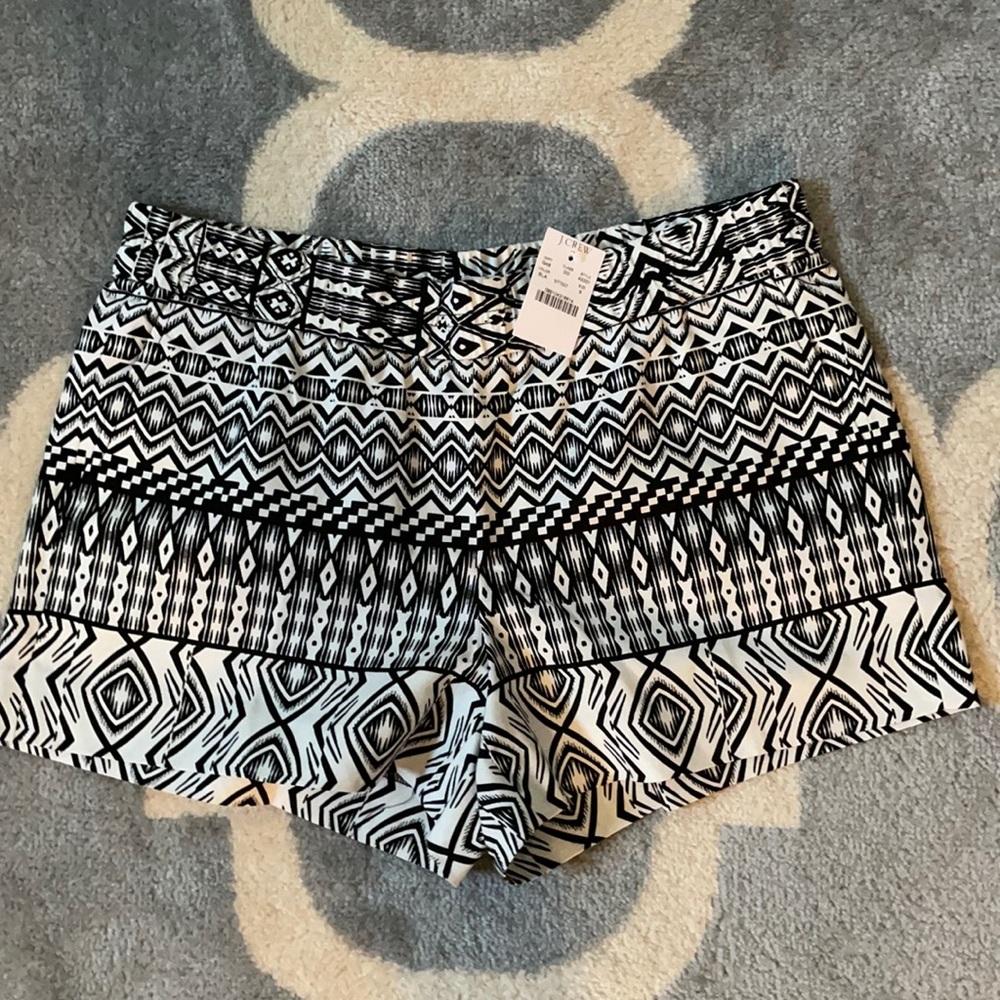 NWT J. Crew Linen Blend Tribal Print Shorts